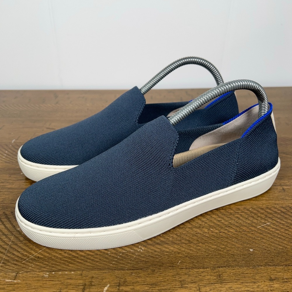 Rothy's Shoes Women 8.5 Navy Blue Original Slip On Sneaker Casual Comfort Tennis - Picture 2 of 10